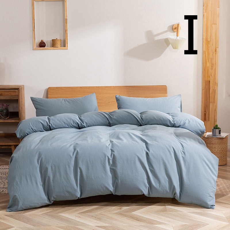 Washed Cotton Bedding Set Four-Piece Home Textiles Bed Cover & Sheets