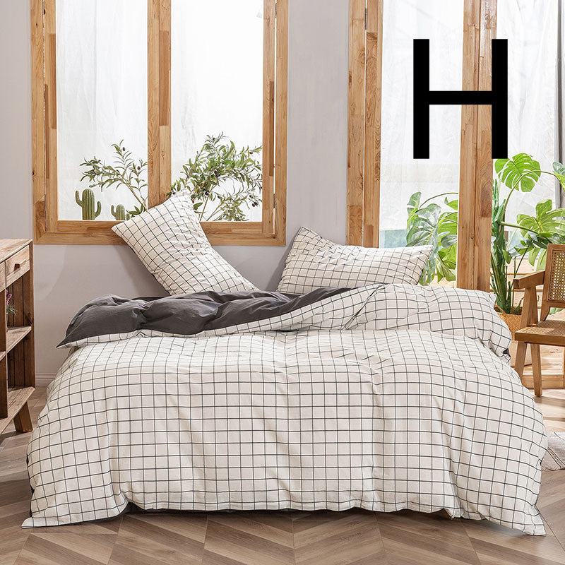 Washed Cotton Bedding Set Four-Piece Home Textiles Bed Cover & Sheets