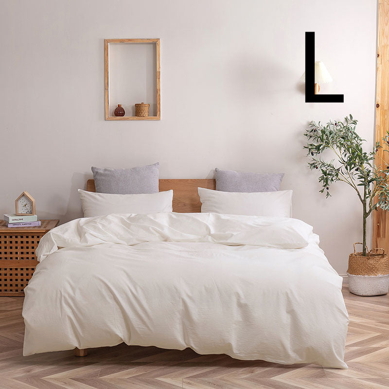 Washed Cotton Bedding Set Four-Piece Home Textiles Bed Cover & Sheets