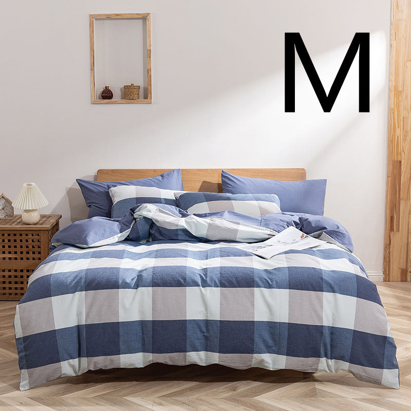 Washed Cotton Bedding Set Four-Piece Home Textiles Bed Cover & Sheets