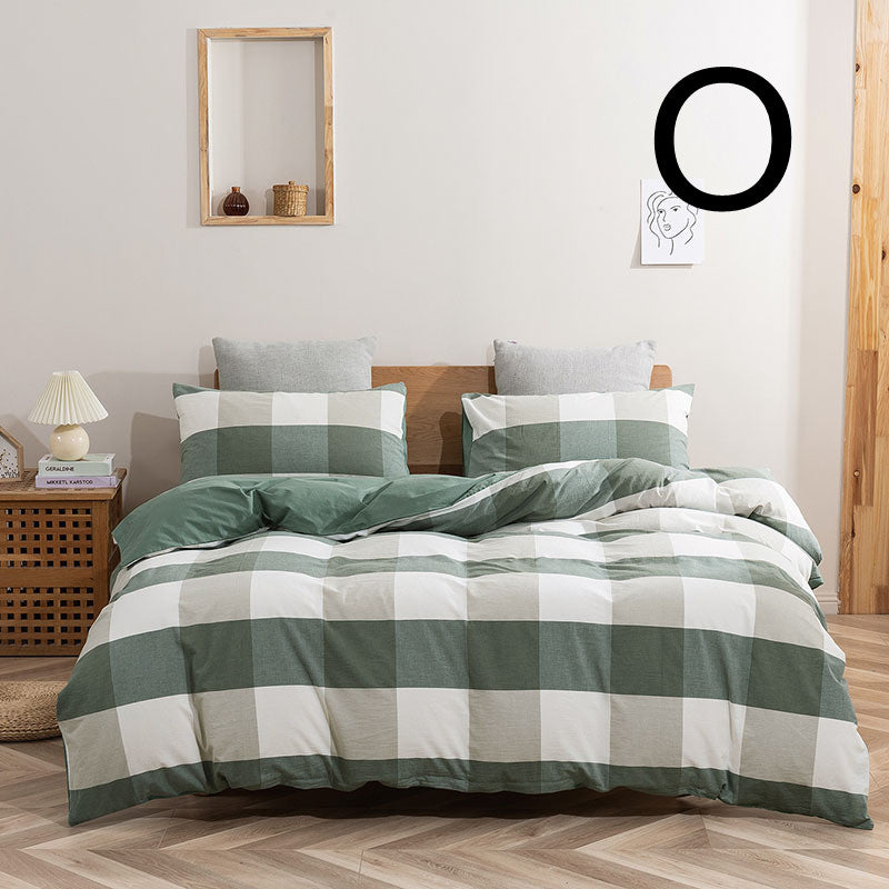 Washed Cotton Bedding Set Four-Piece Home Textiles Bed Cover & Sheets