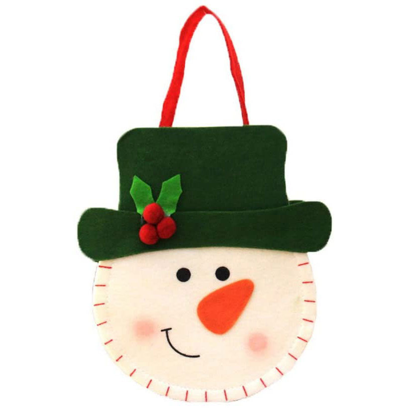 Christmas Candy Bag Felt Gift Bag Holiday Party Decoration Set - Santa, Elk, Snowman Styles