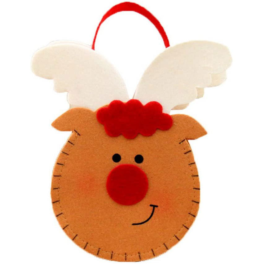 Christmas Candy Bag Felt Gift Bag Holiday Party Decoration Set - Santa, Elk, Snowman Styles