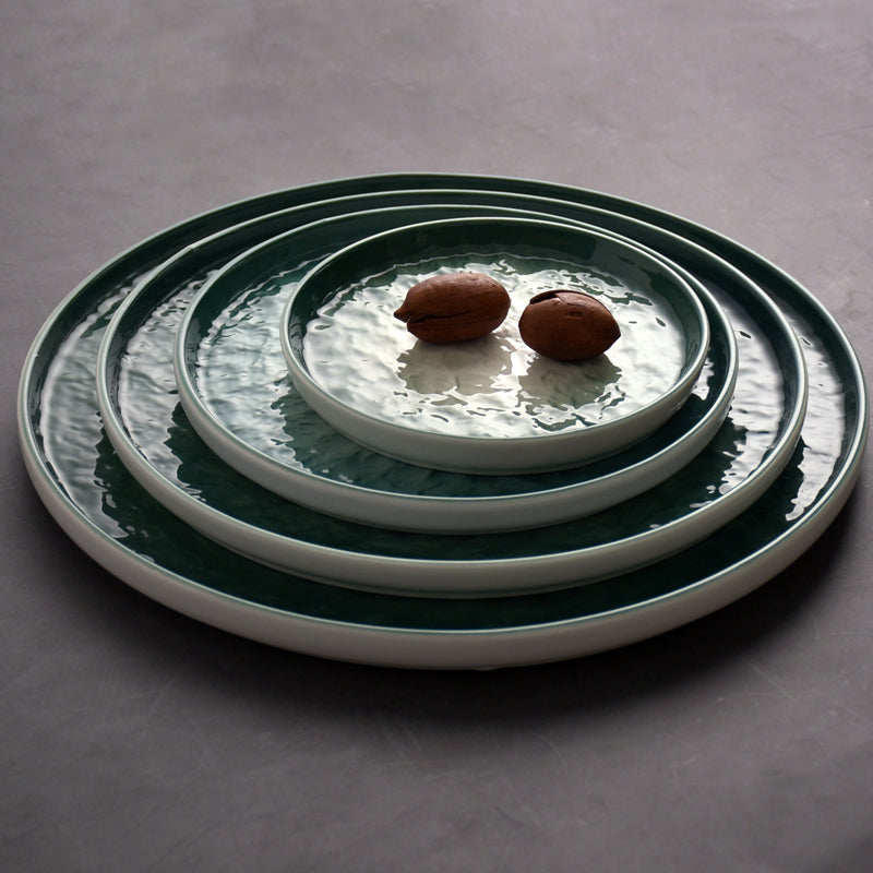 Gradient Emerald Stone Pattern Dinner Plate - 6/8/10 Inch Nordic Style Porcelain