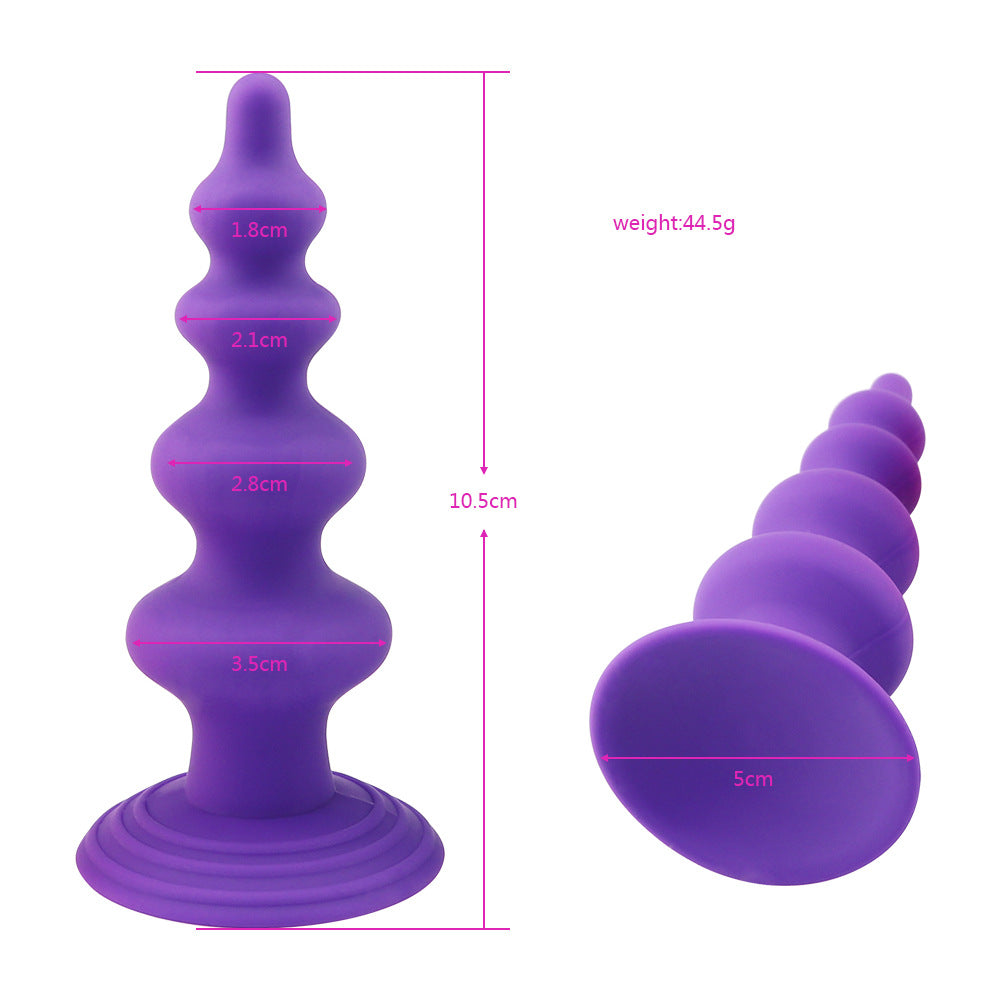 Silicone Butt Plug for Female Pleasure - Purple, Adjustable Size