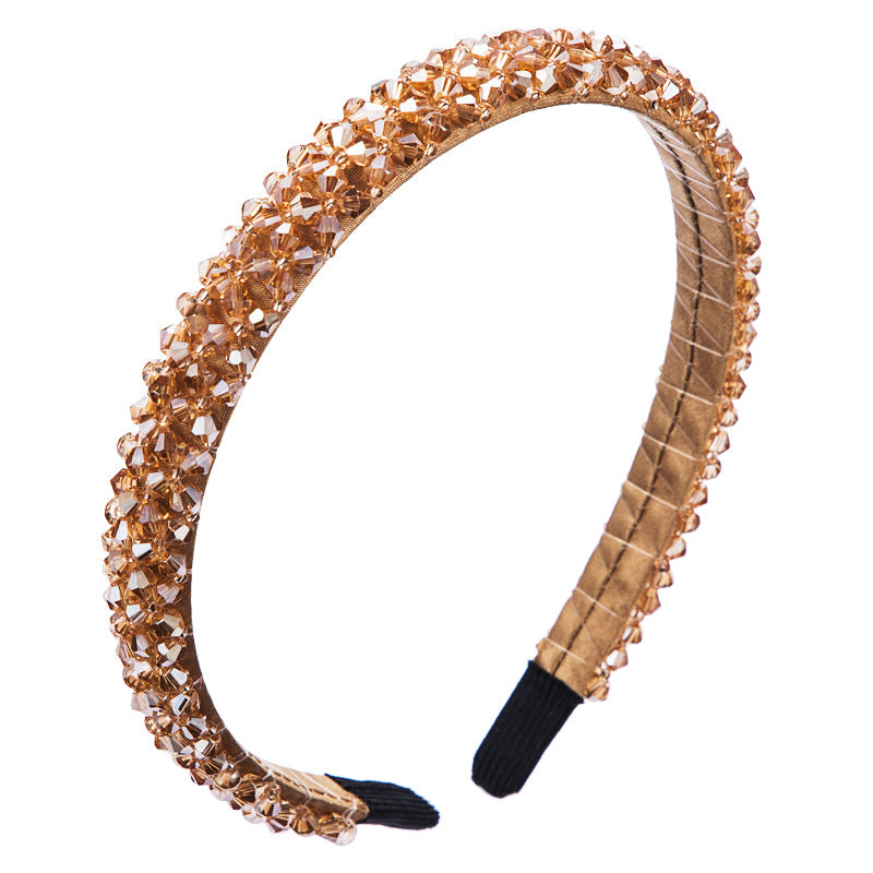 Crystal Beaded Fabric Headband for Women