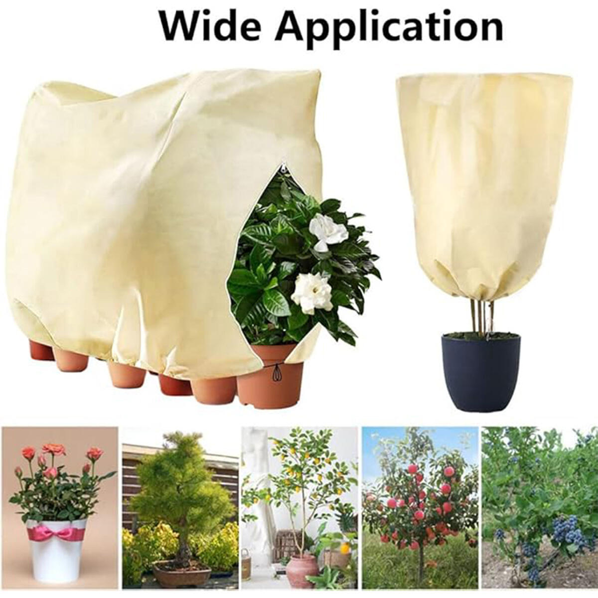 Large Garden Plant Freeze Protection Cover 200x240cm - Non-Woven Fabric