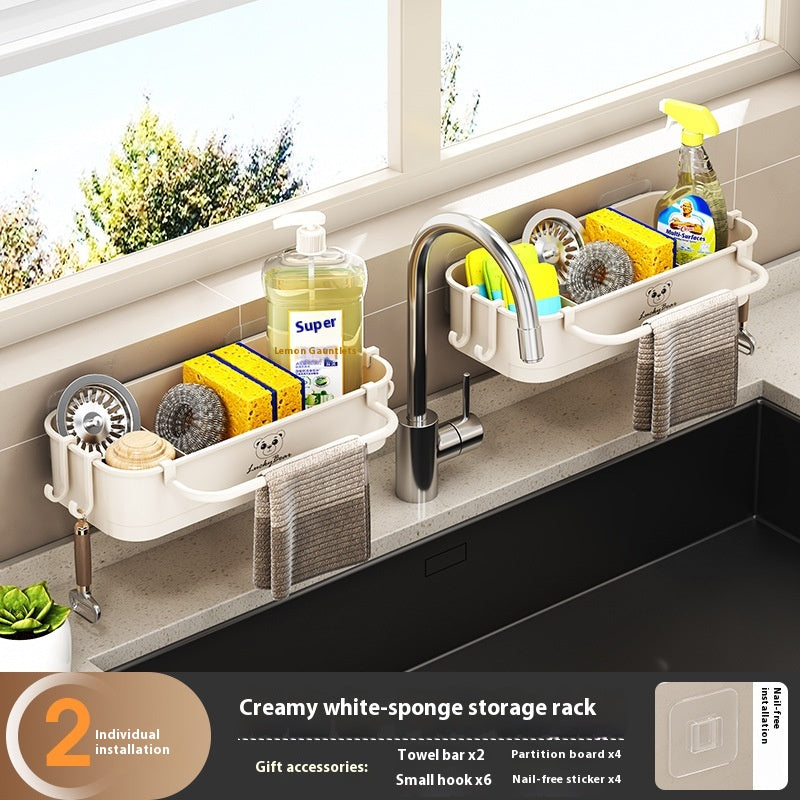 Wall-Mounted Kitchen Sink Storage Shelf Multi-Purpose Organizer