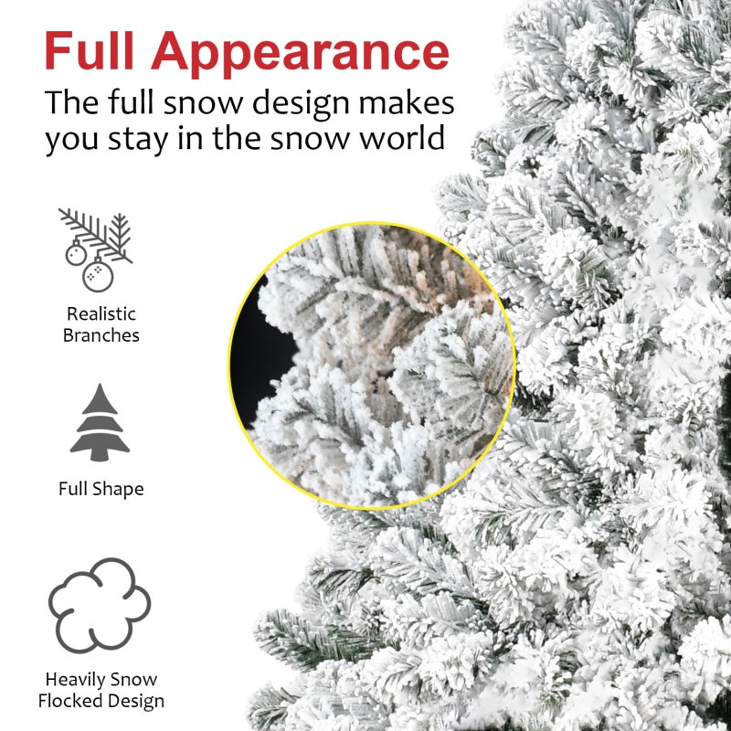 4ft Snow Flocked Artificial Christmas Tree with Foldable Base