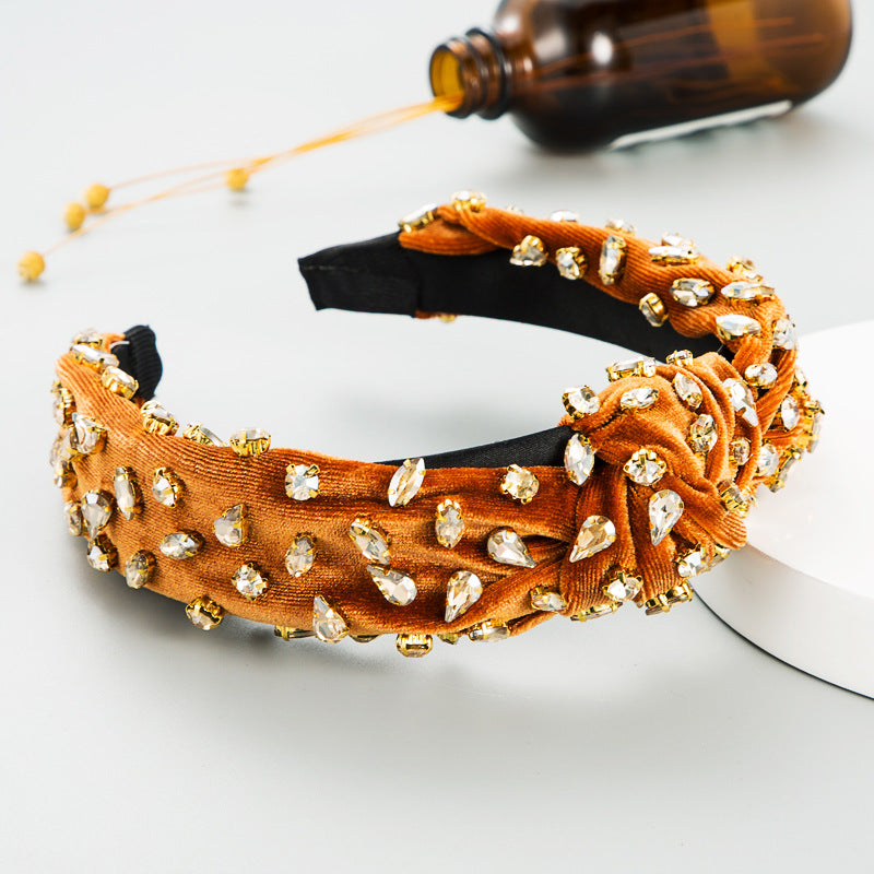 Diamond Velvet Headband - Hand-Woven Hair Accessory