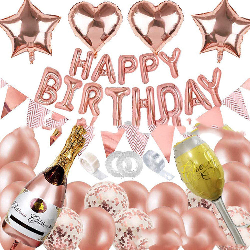 Rose Gold Balloon Set for Birthday Party Decorations, Latex Round Balloons