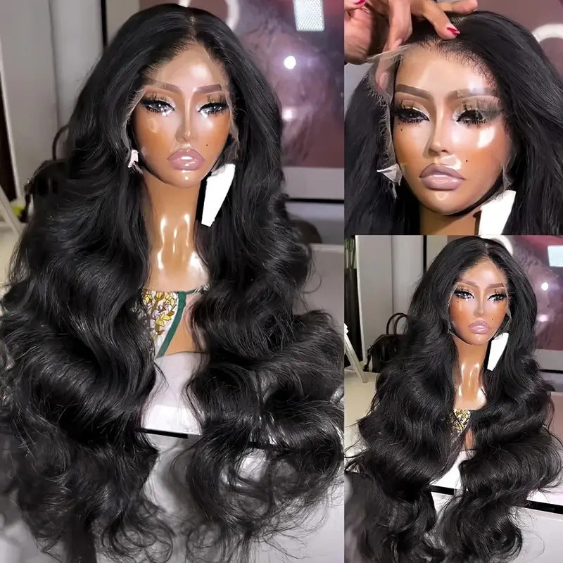 Mid-Length Curly Lace Wig for Women - Large Wave Hair with Bangs