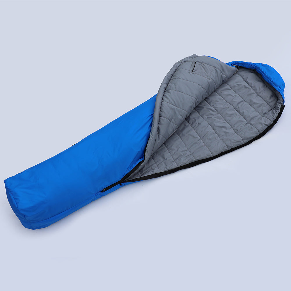 3-Season Camping Sleeping Bag - 220x80cm, Blue