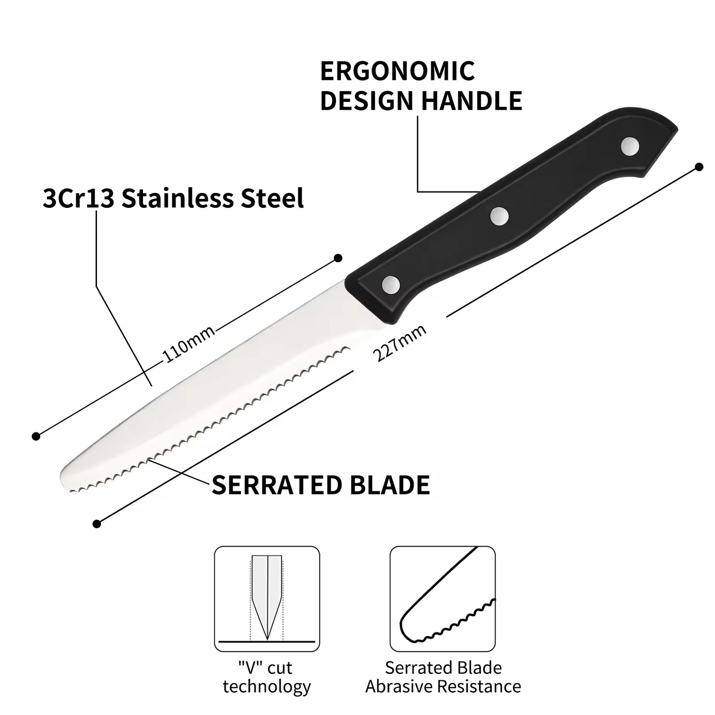 12-Piece Kitchen Knife Set with High-Carbon Steel Blades