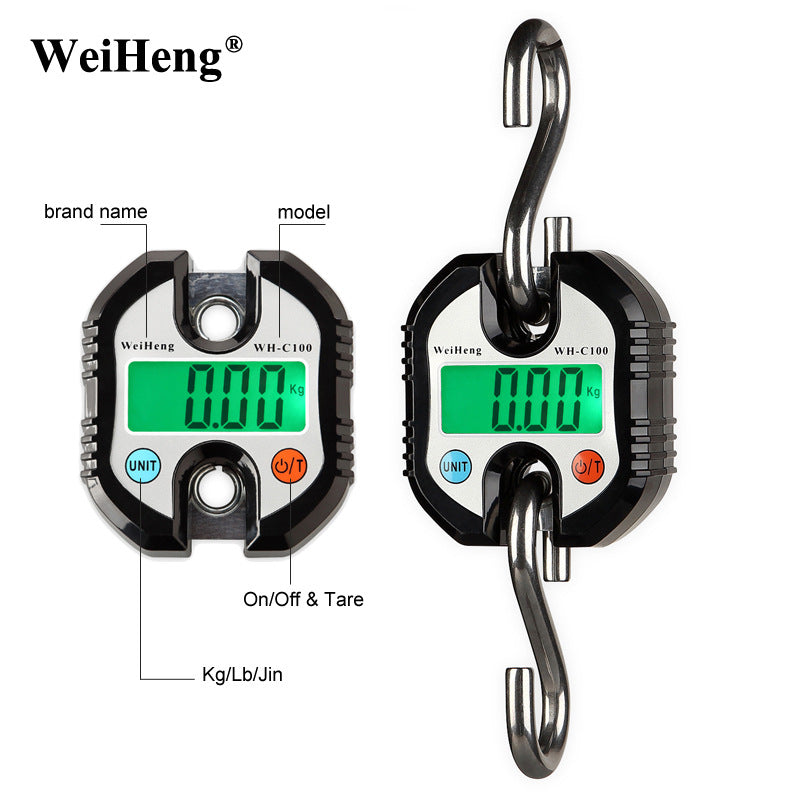Mini Crane Scale Hanging Scale for Livestock and Poultry - Black or Orange