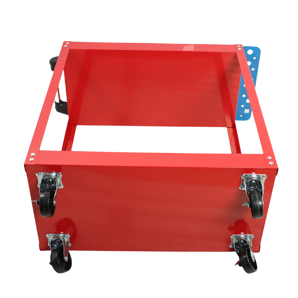 Heavy Duty Steel Utility Cart on Wheels - 400LBS Capacity Industrial Service Cart for Garage Warehouse Workshop - Bright Red