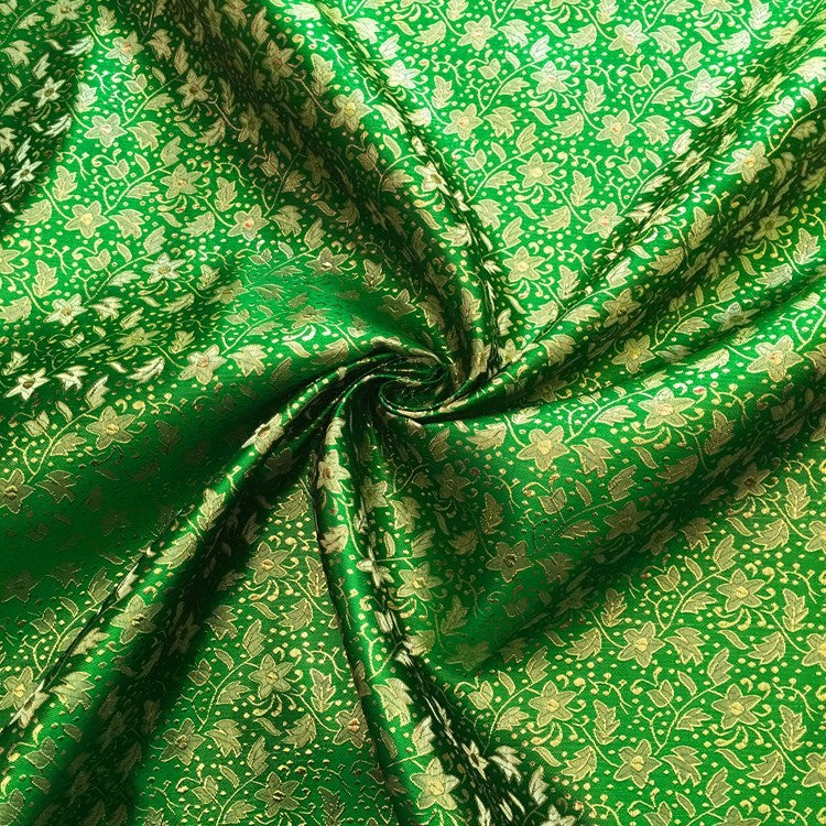 Pentagram Jacquard Fabric - Green & Yellow Home Textile Material 1M
