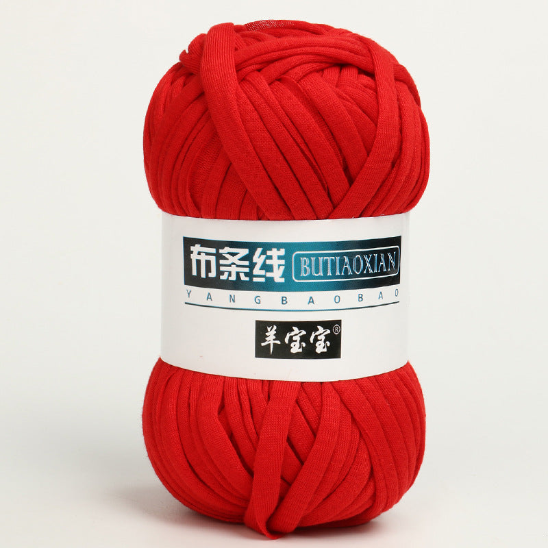 DIY Wool Woven Bag Material Kit - Coarse Wool Ball & Cloth Strips, Multiple Colors
