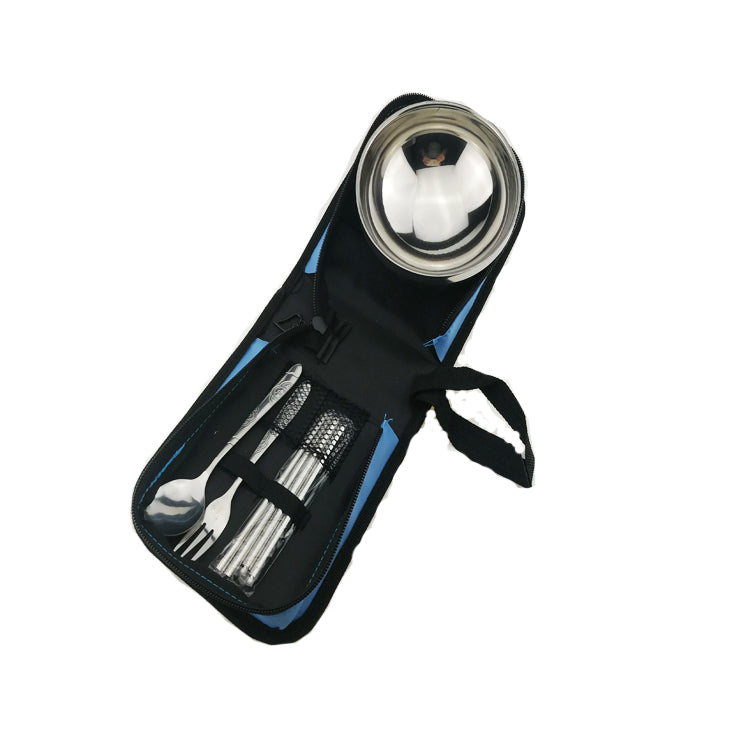 Portable Stainless Steel Folding Bowl Set for Outdoor Dining and Camping