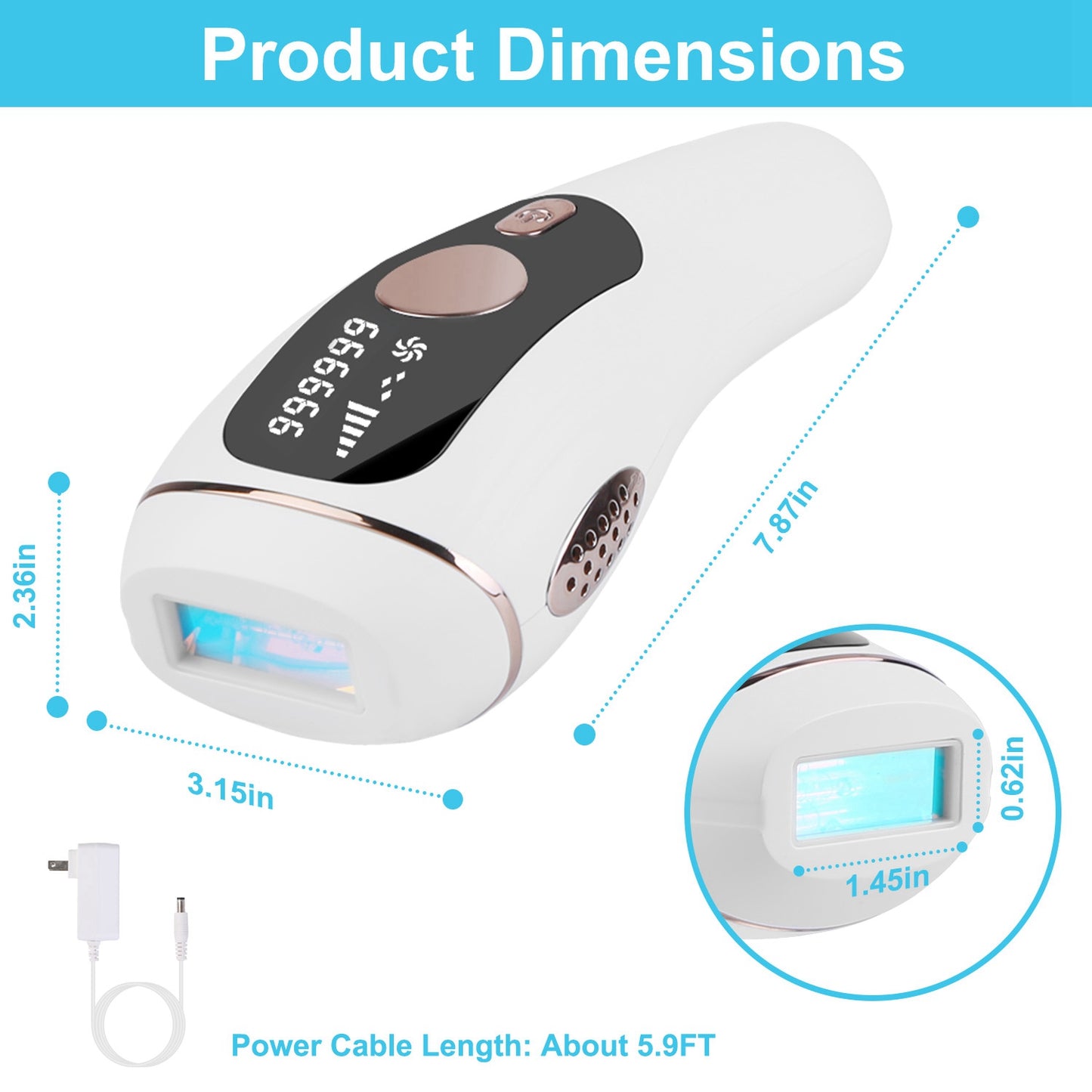 Laser Hair Removal Device for Home Use - Painless IPL with 999,999 Flashes, Ice Cooling for Women & Men