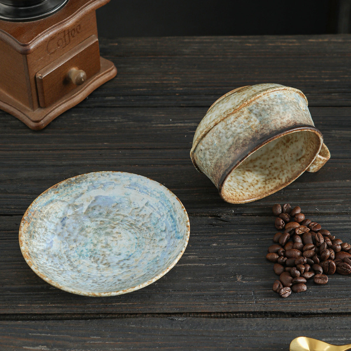 Coarse Vintage Ceramic Coffee Cup - Retro Style, 270ml