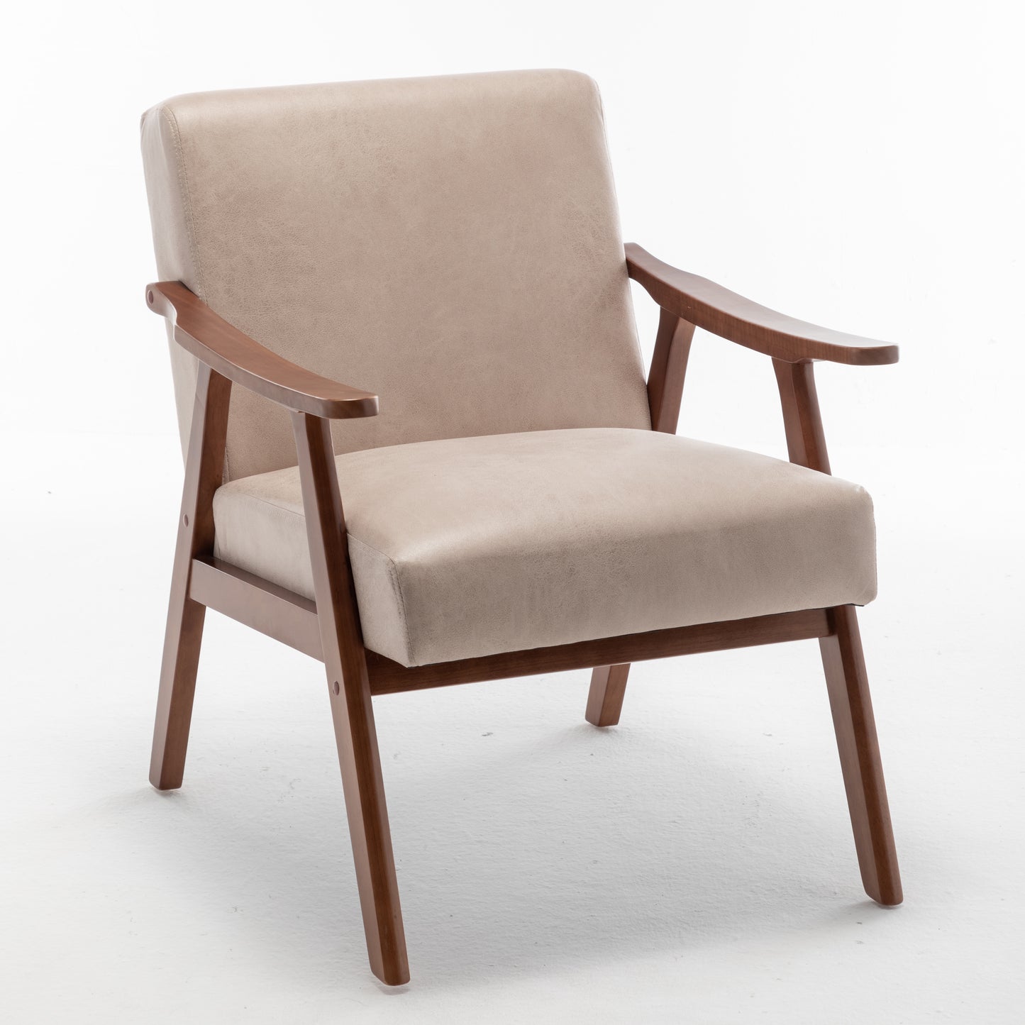 Accent Chair With Microfiber Upholstery And Solid Wood Frame, Classic