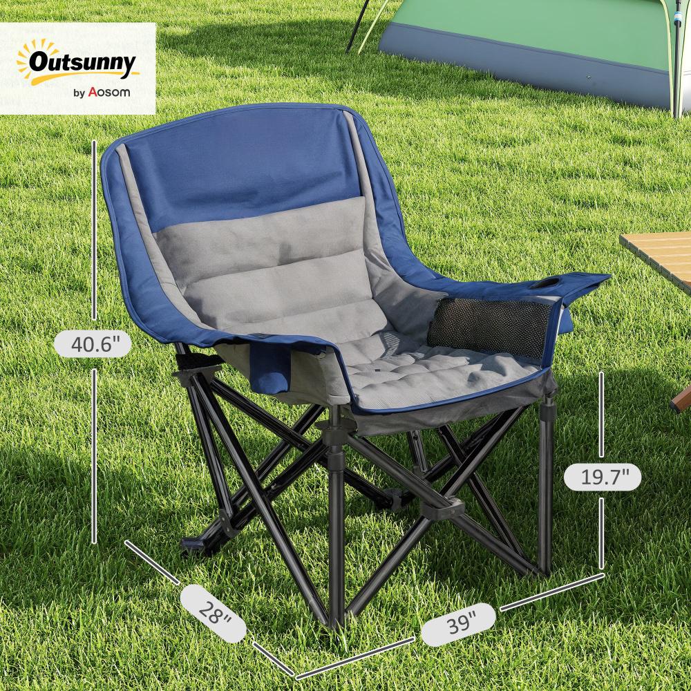 Portable Folding Camping Chair with Cup Holders & Side Pockets