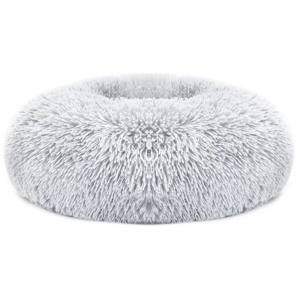 Soft Warm Plush Dog Bed with Non-Slip Bottom and Supportive Rim - Large Size