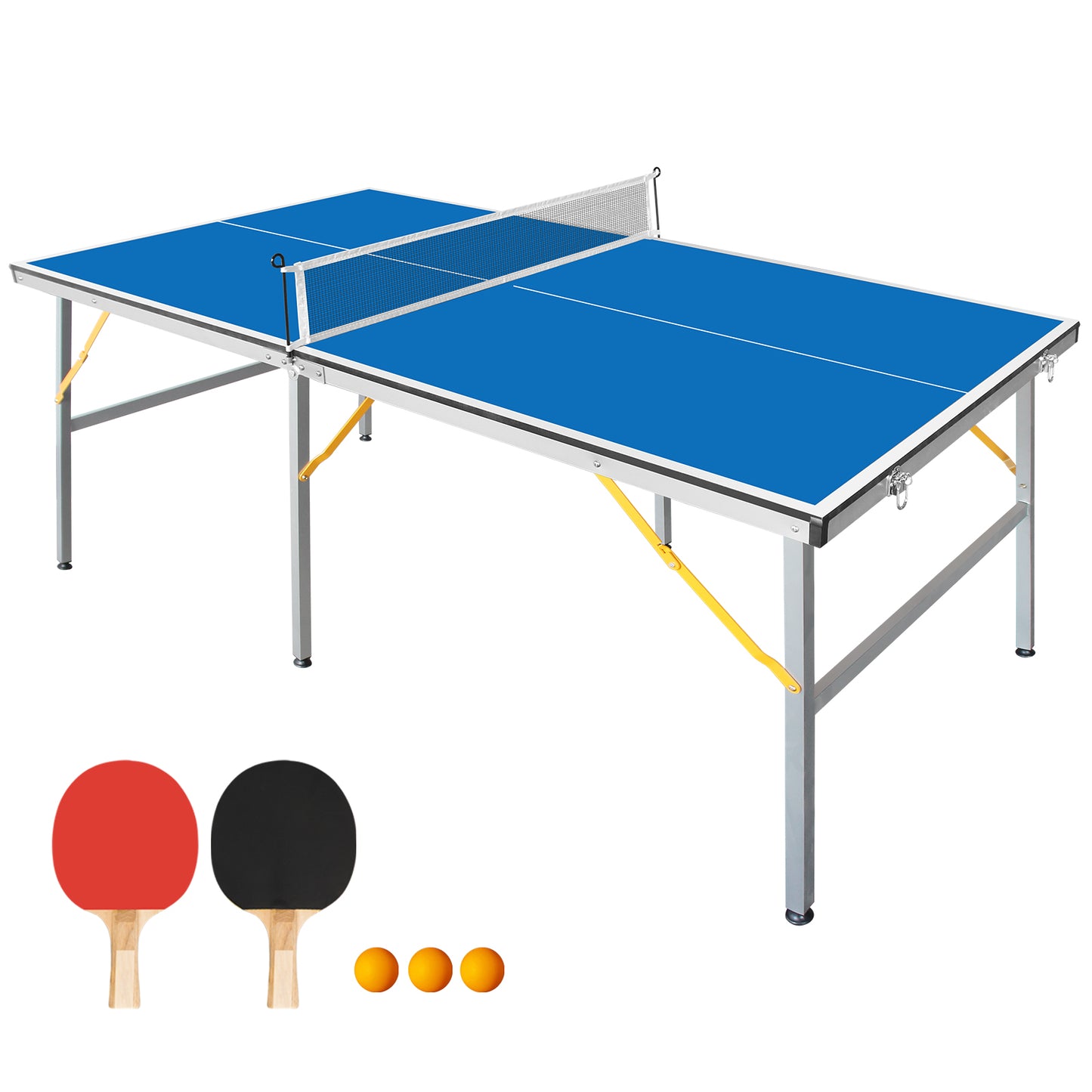 Mid-Size Foldable Table Tennis Table Set - Light Blue
