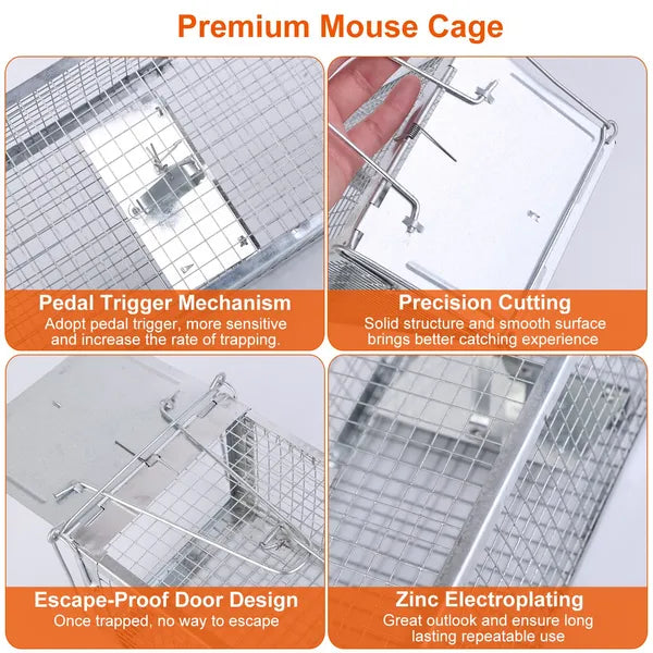 Humane Live Rat Trap Cage - Dual Door Zinc Electroplating