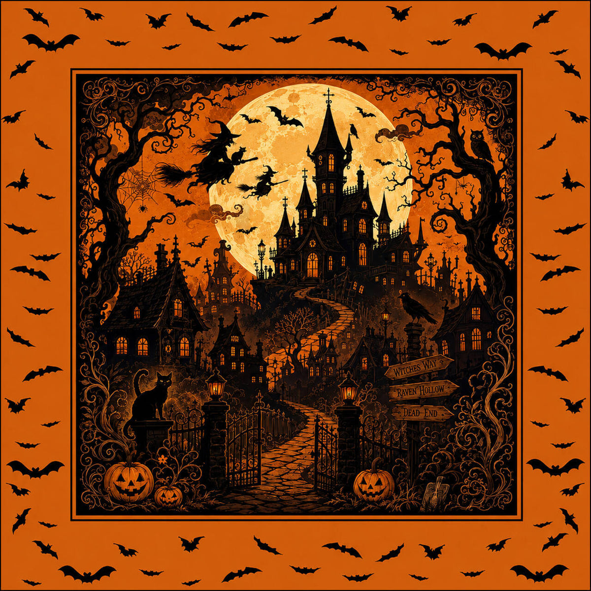 Halloween Mahjong Table Mat Non Slip Game Pad - Festive Party Game Accessory