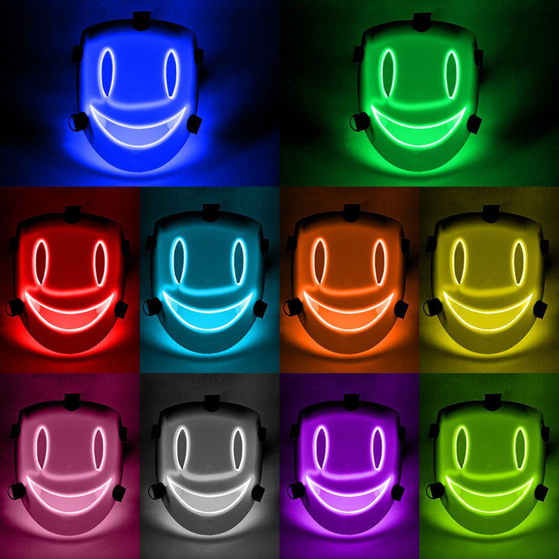 Cosplay LED Light Mask - Plastic Cold Light Mask for Parties and Events