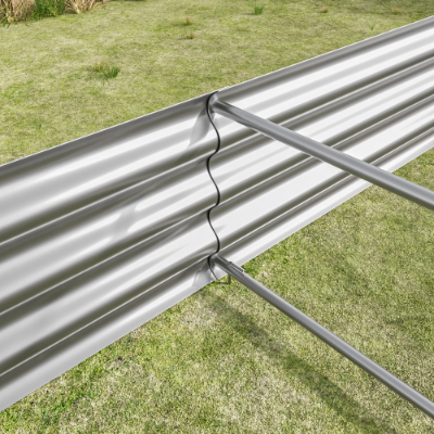 Metal Raised Garden Bed Kit 7.6x3.7ft for Vegetables, Flowers, Herbs - Black