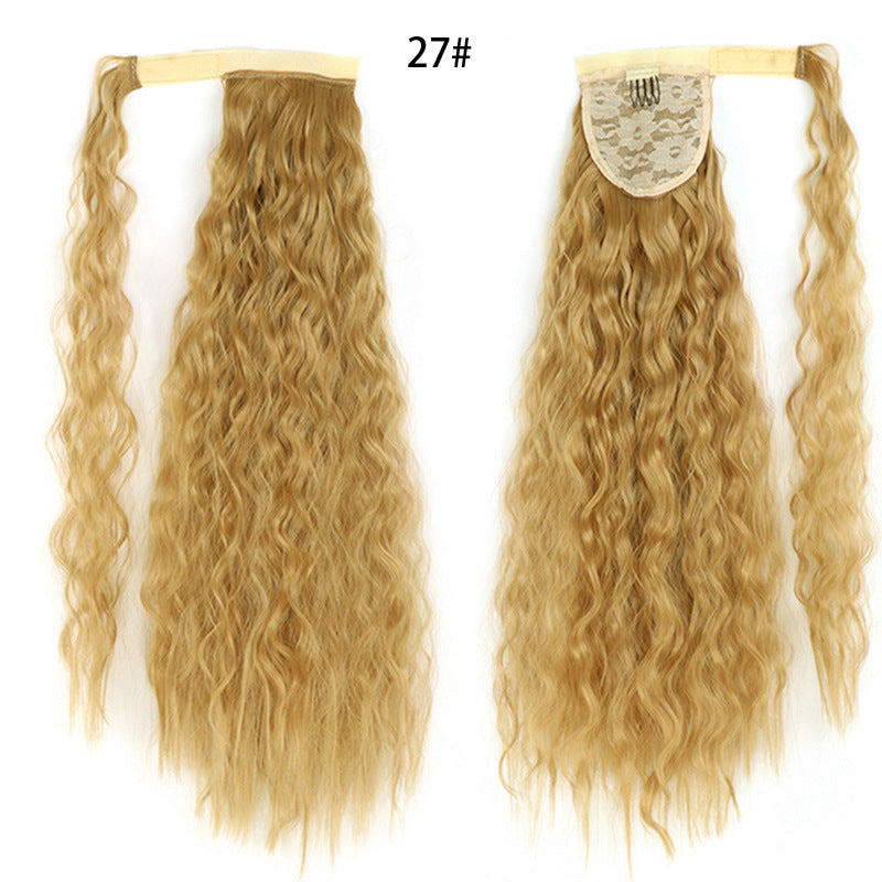 Water Wave Ponytail Wig with Velcro Band High Temperature Synthetic Hair
