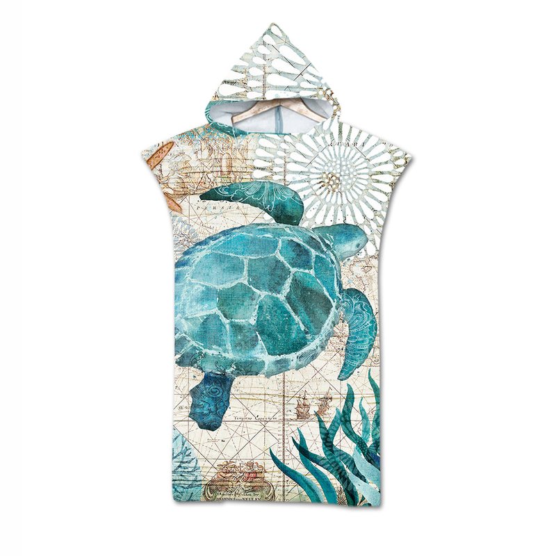 Geometric Print Bath Towel Cloak - Beach & Pool Cover-up, Multiple Sizes