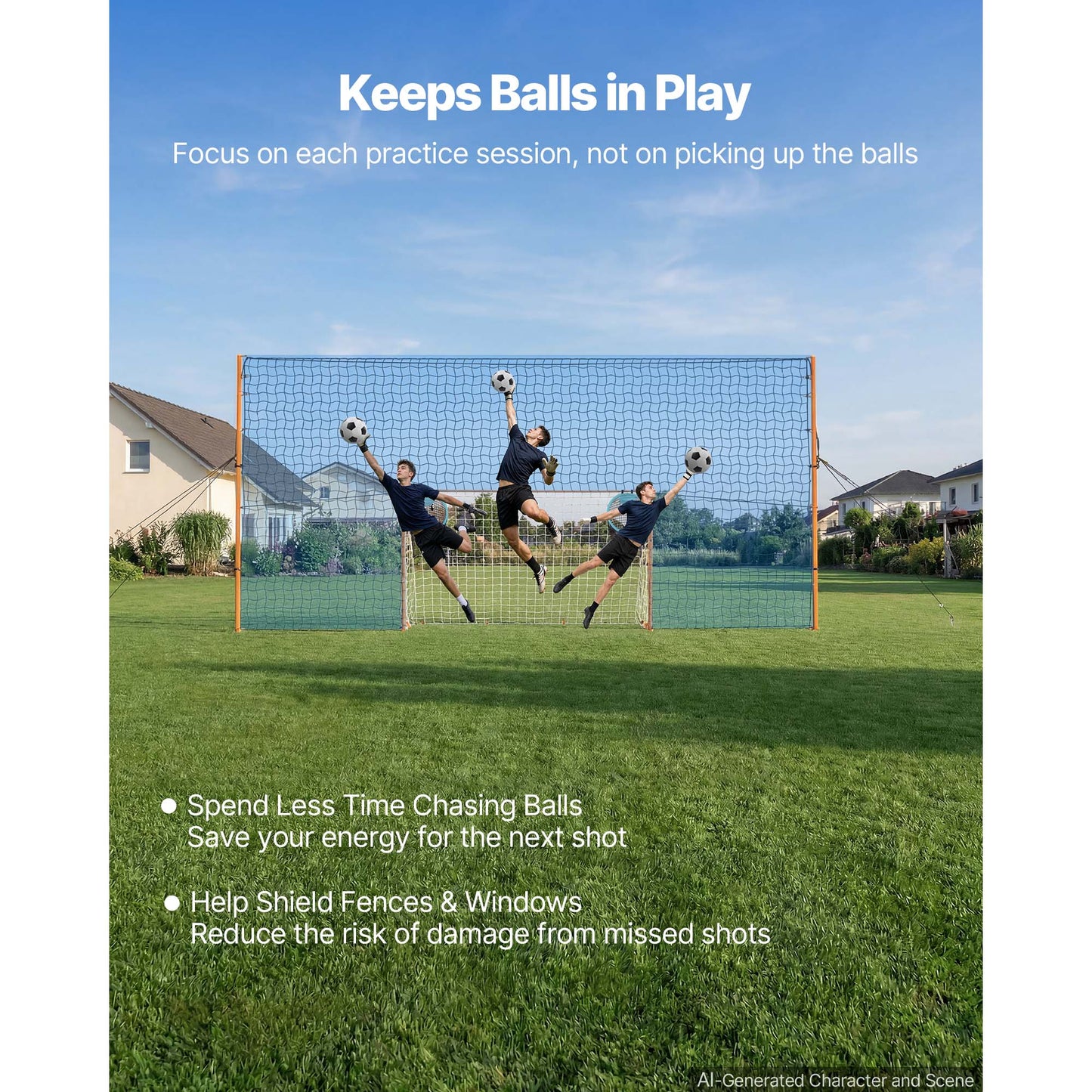 9 X 5 FT Soccer Goal for Backyard Outdoor Sports Training & Games