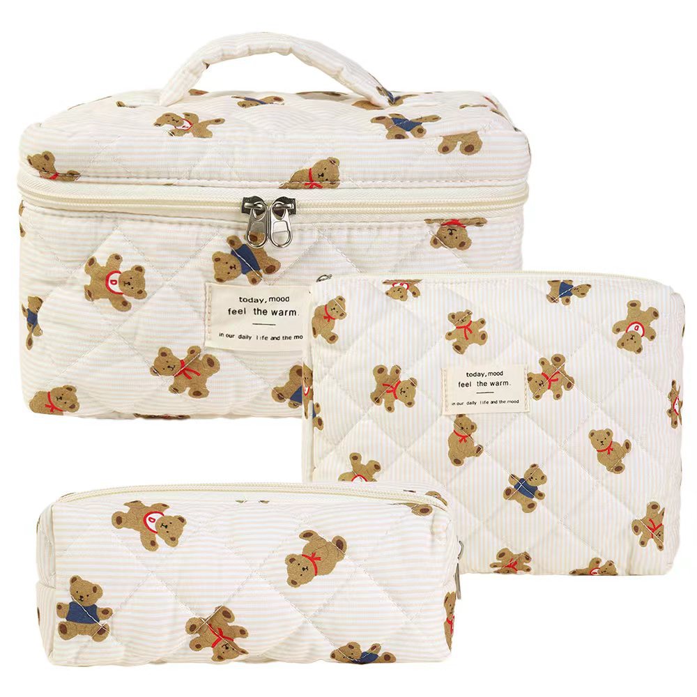 Large Capacity Portable Cosmetic Bag with Floral Design - Travel Makeup Organizer