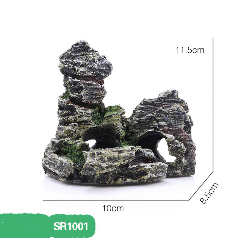 Resin Rockery Garden Ornament - Grey Home Decor Sculpture