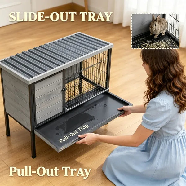 Small Animal Playpen Cage with Resting Area and Accessories