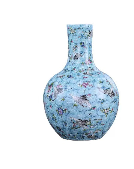 Large Ceramic Vase with Enamel Finish - Elegant Home Decoration