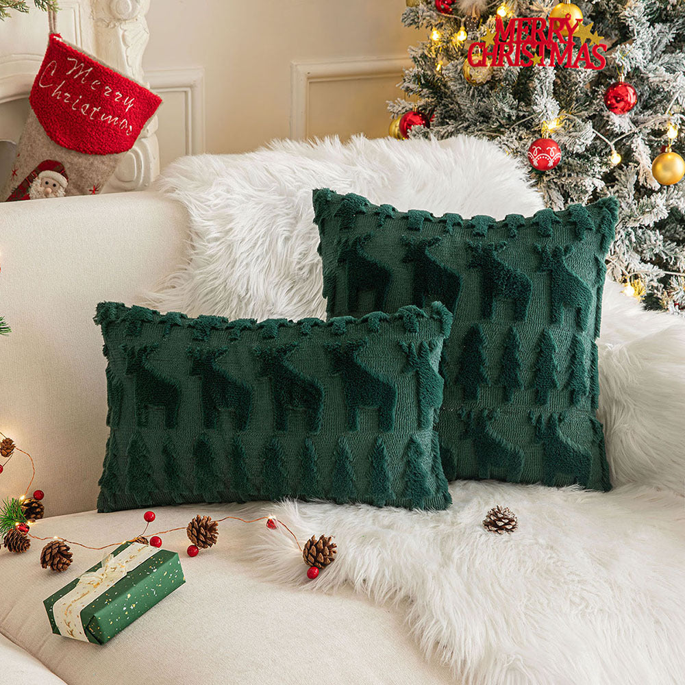 Christmas Decorative Pillow Cover - Holiday Theme Cushions for Home & Garden