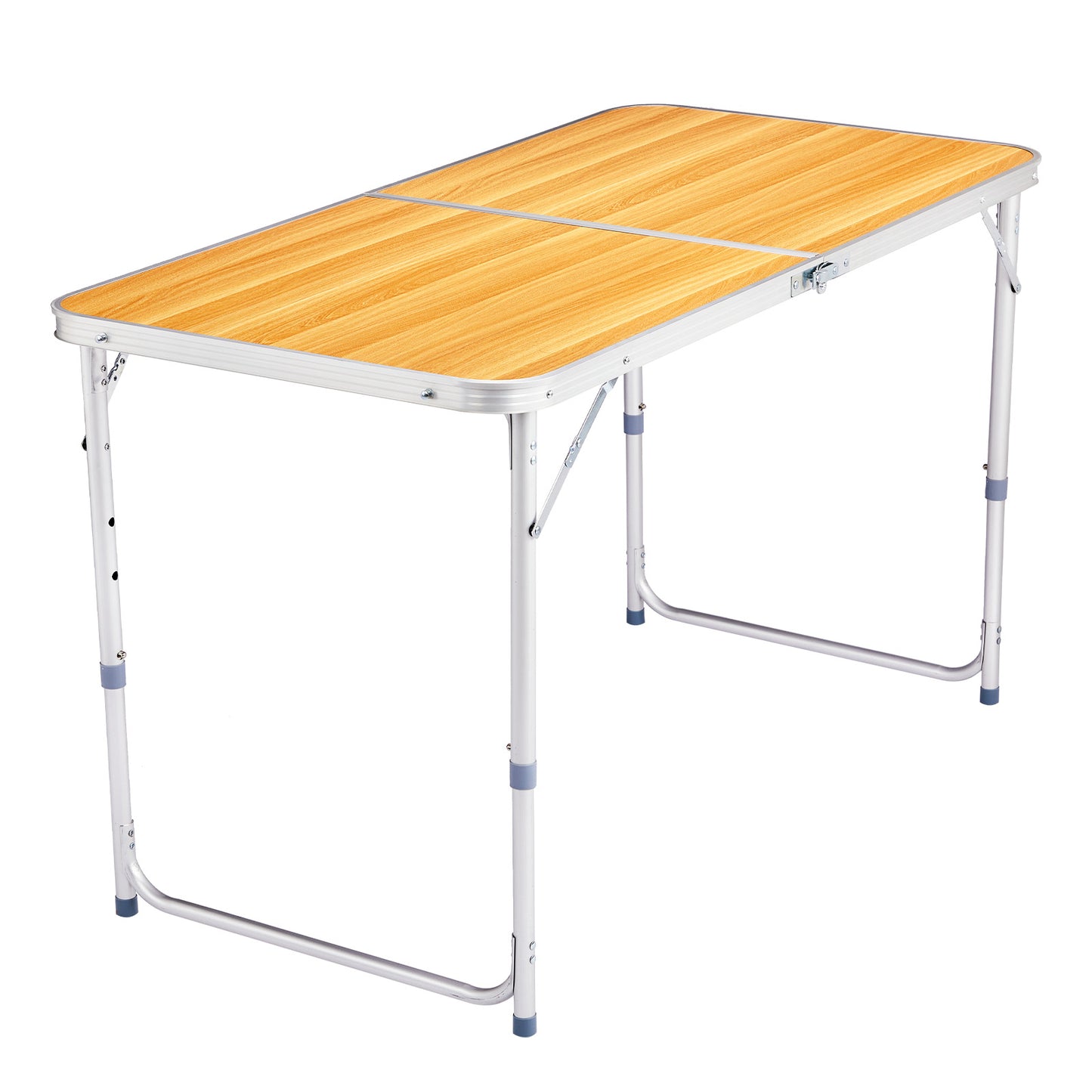 4ft Portable Folding Table - Wood Grain Outdoor Dining Table