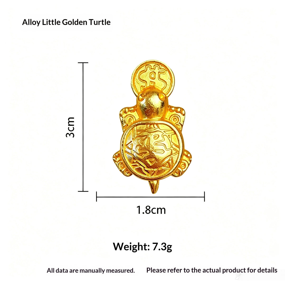 Naked Alloy Turtle Ornament for Home & Office Decor - Wealth Symbol