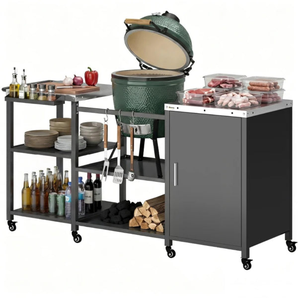 Outdoor Bar Cart Grill Table