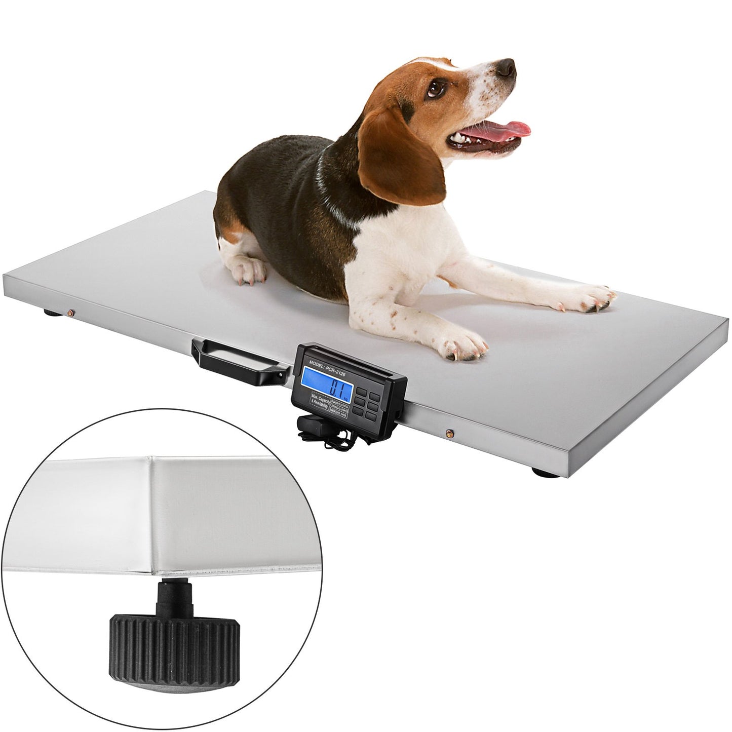 Heavy Duty Digital Livestock Scale 880Lbs Large Stainless Steel Floor Animal Weighing Platform