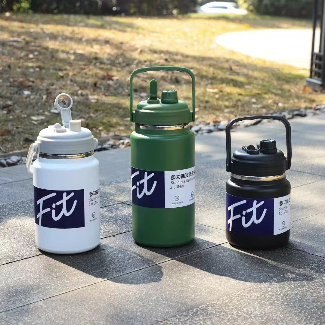 Multifunctional Insulated Stainless Steel Sports Kettle with Handle & Large Capacity