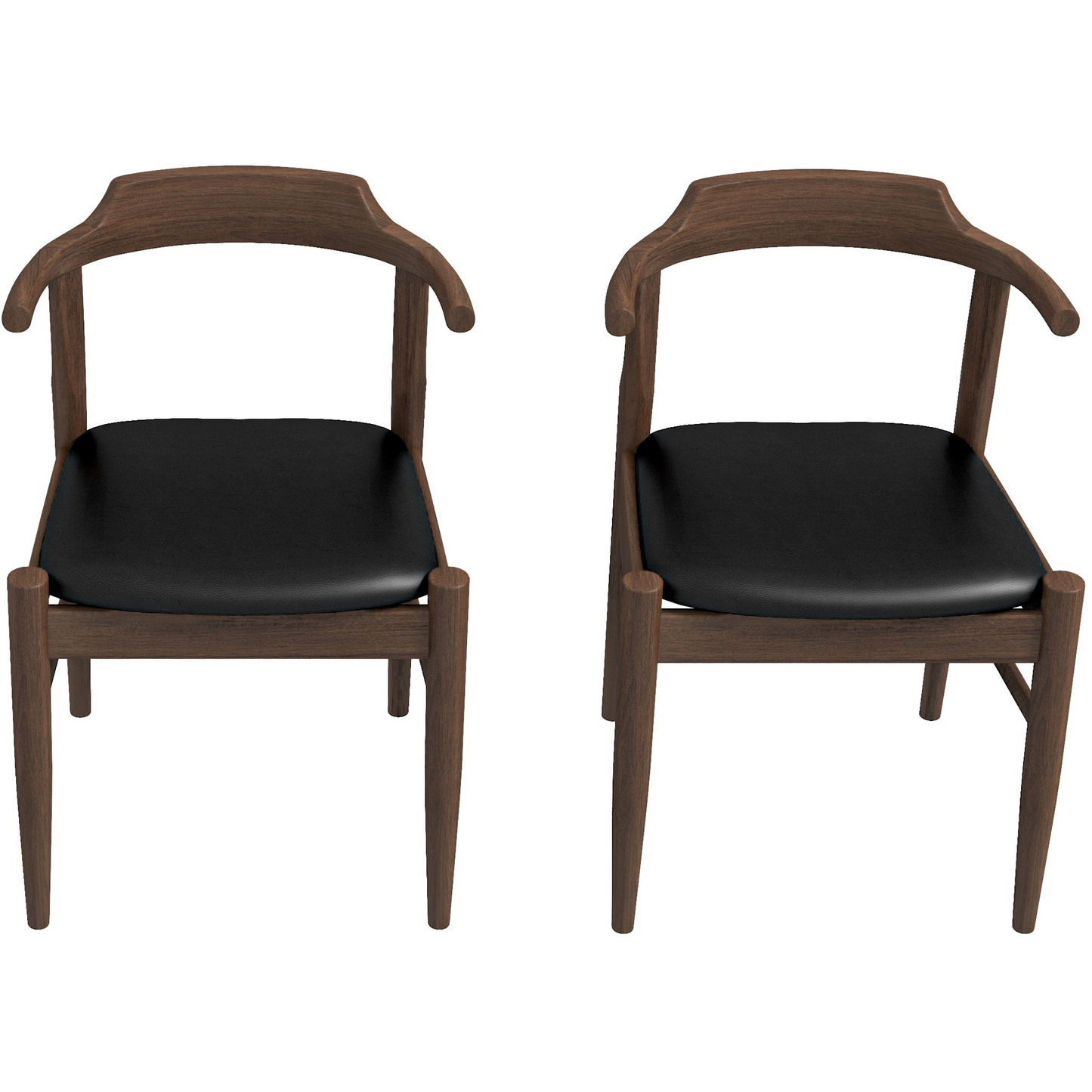 New Design Mid-Century Modern Leather Dining Chair Set Of 2