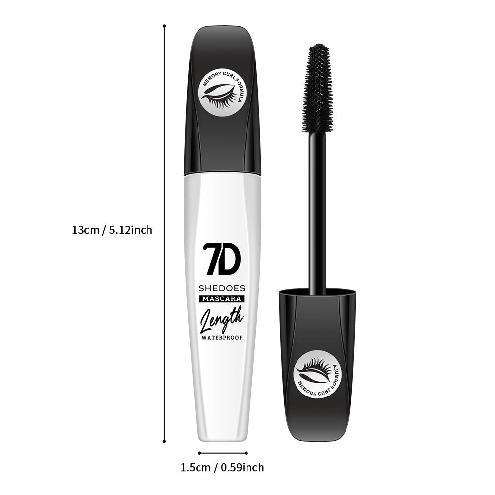 Waterproof 7D Mascara - Smudge-proof, Lengthening & Curling, 10mL