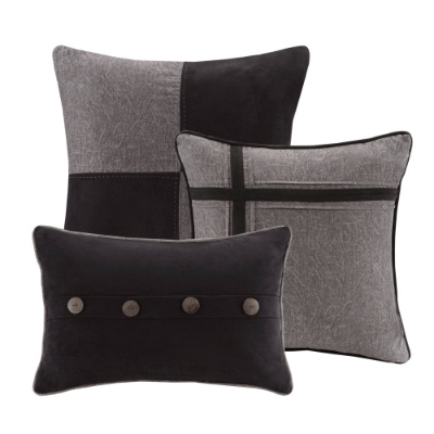 7 Piece Faux Suede Comforter Set - Cozy Lodge Style Bedding