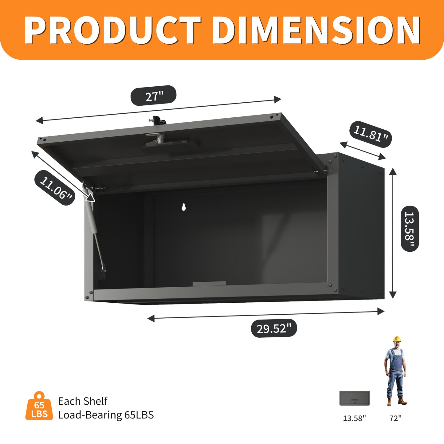 Heavy Duty Metal Wall Mounted Tool Storage Cabinet Steel Garage For